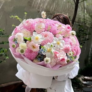 Bó hoa mix tone hồng ngọt ngào