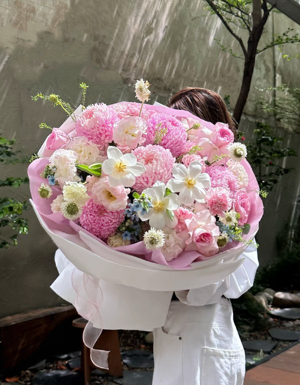 Bó hoa mix tone hồng ngọt ngào